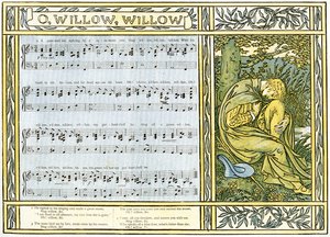 O Willow, Willow, chanson folklorique anglaise traditionnelle, illustration de 